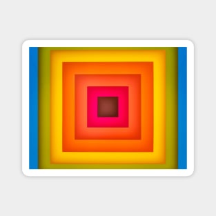 Multicolor Abstract Square Shape Rainbow Spectrum Pattern Magnet