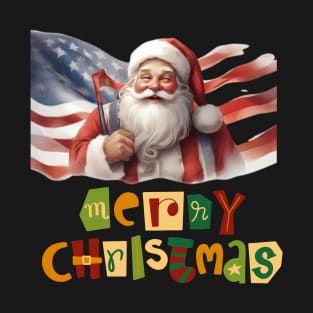 Usa flag merry christmas santa family friends, funny most likely T-Shirt