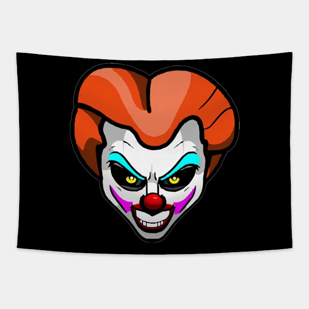 Scary Clown Tapestry by Nuletto