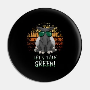 Retro Sunset Jungle Tapir Climate Change Activism Pin