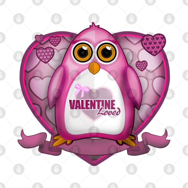 Valentine Loved - Pink Penguin by adamzworld