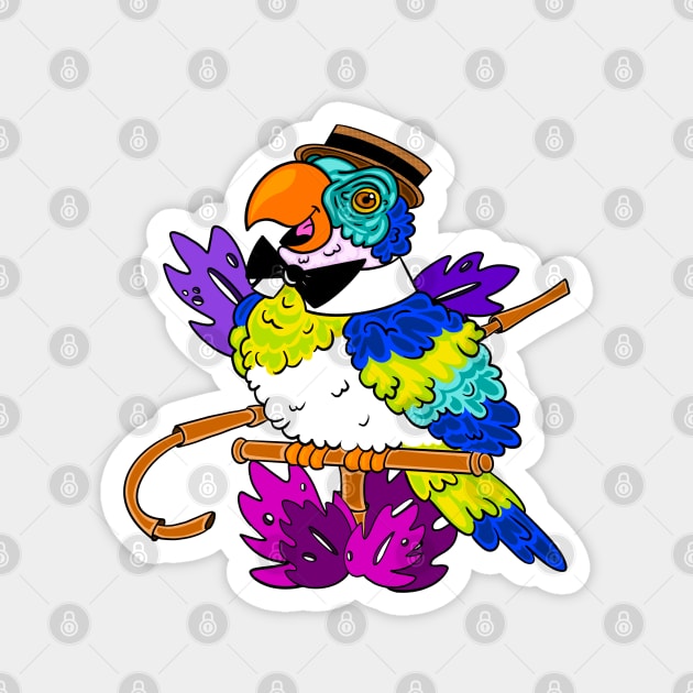 Barker Bird Enchanted Tiki Room Magnet by Debra Forth