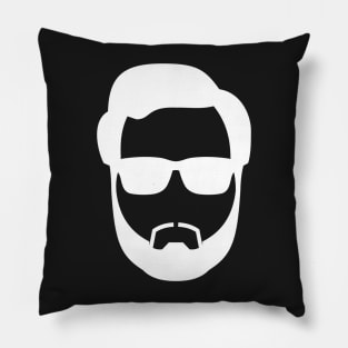 White hair man with white glasses Pillow