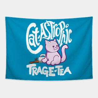 Cat Tea Pun Meme Tapestry