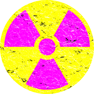 Magenta Trefoil - Radiation Hazard Symbol Magnet