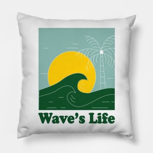 aloha hawaii waves life vintage dark style Pillow