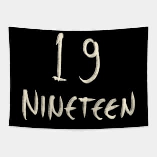 Hand Drawn Letter Number 19 Nineteen Tapestry