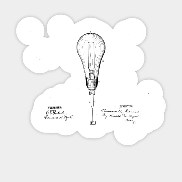Edison Lamp Vintage Patent Drawing Edison Pegatina Teepublic Mx
