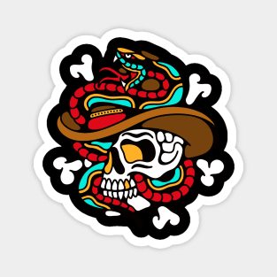 Skull cowboy snake Magnet