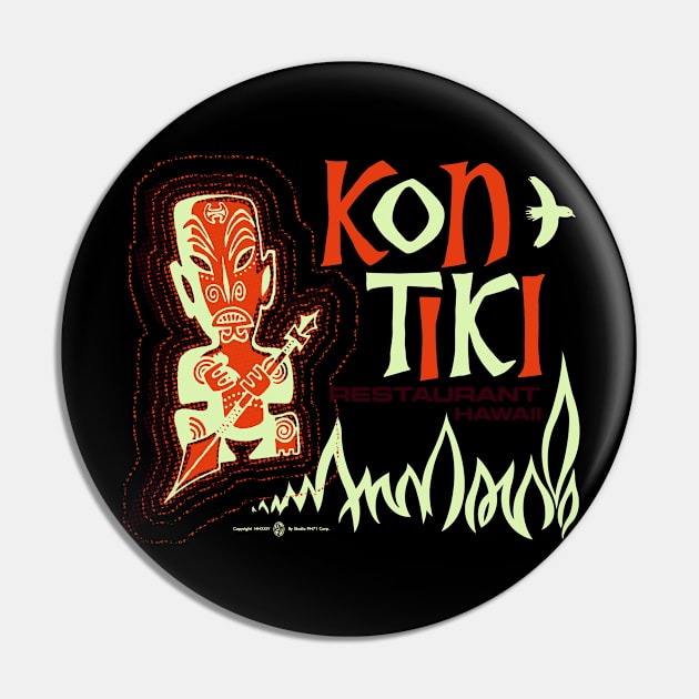 Vintage Retro Kon Tiki Tiki Bar Pin by StudioPM71