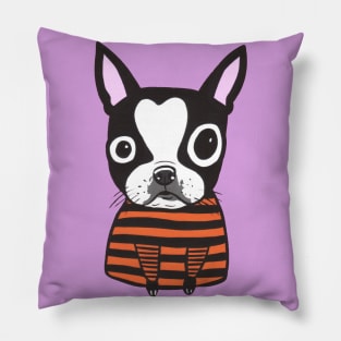 Boston Terrier Stripes Pillow