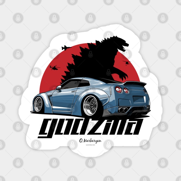 Nissan GTR Godzila Magnet by Markaryan