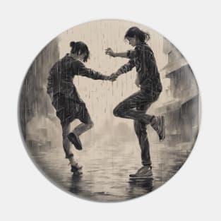 Dancing In The Rain In Black And White Pin