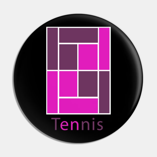 Colorful Tennis Court Pin by King Chris