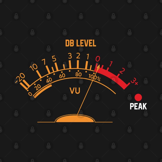 Volume VU Meter Vintage Audio Engineer Recording Studio Gear Head by RiseInspired