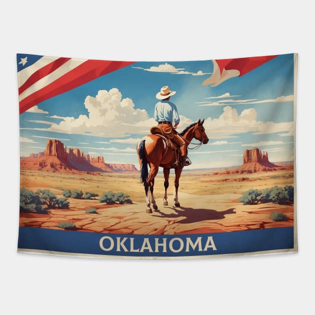 Oklahoma United States of America Tourism Vintage Poster Tapestry by TravelersGems
