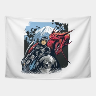 Armored viking princess Tapestry