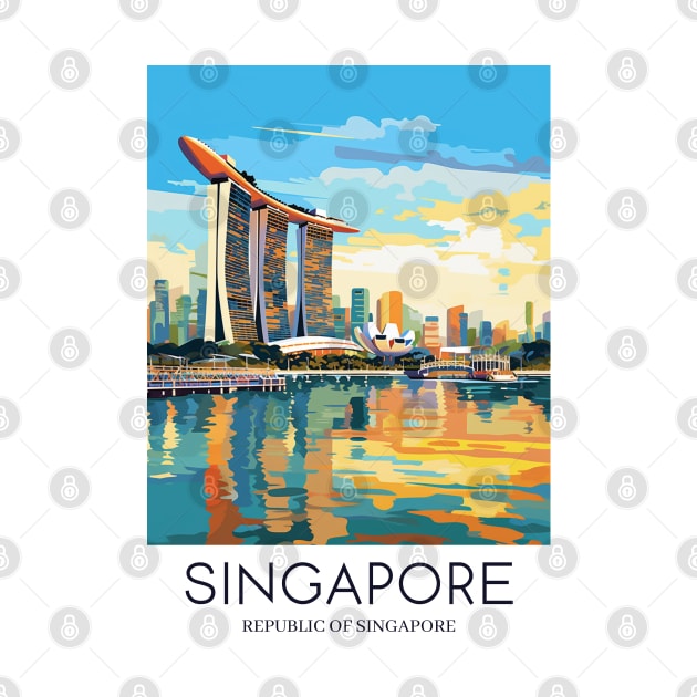 A Pop Art Travel Print of Singapore by Studio Red Koala