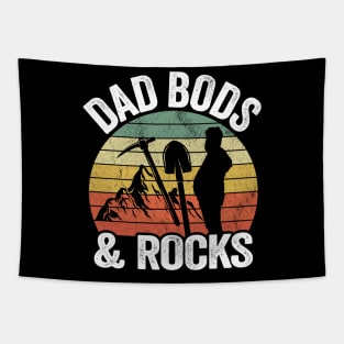 Dad Bods & Rocks Rock Collector Daddy Retro Funny Geologist Tapestry