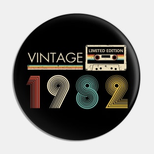 Vintage 1982 Limited Edition Cassette 42nd Birthday Pin