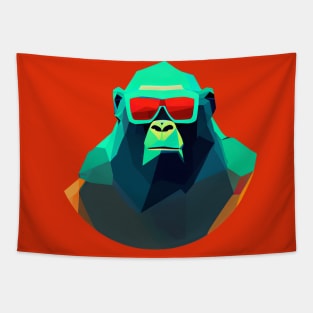 Cool Low Poly Gorilla wearing Sunglasses Tapestry