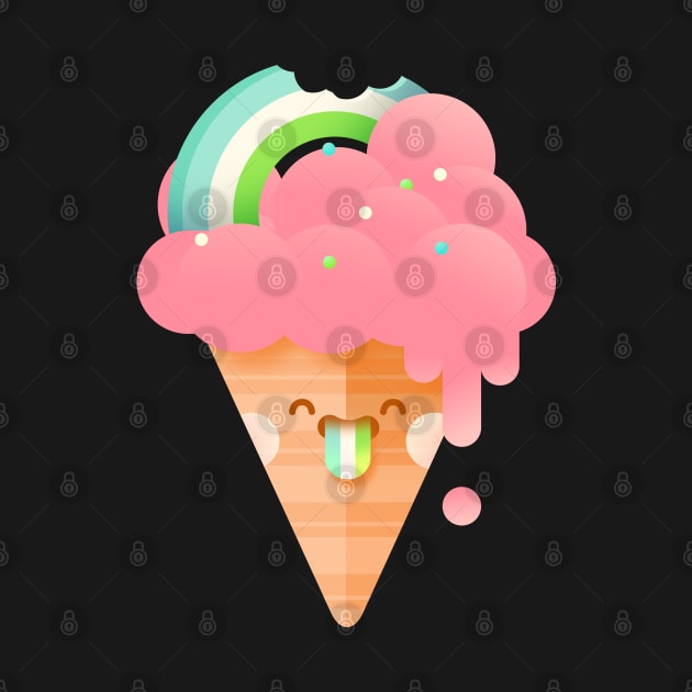 Strawberry Rainbow Ice Cream by noeyedeer