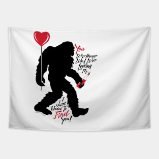 Bigfoot Valentine - Sasquatch Love Balloon Wine Tapestry