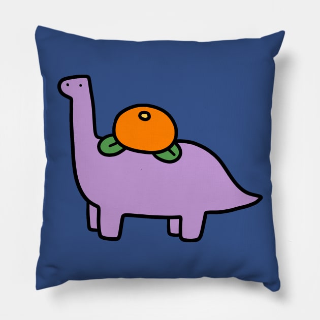 Orange Fruit Brontosaurus Pillow by saradaboru