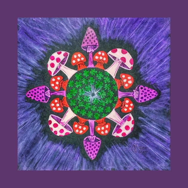 Lucky Mushroom Mandala by Matt Starr Fine Art