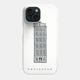 Classic House in Amsterdam, Netherlands. Realistic drawing. Phone Case