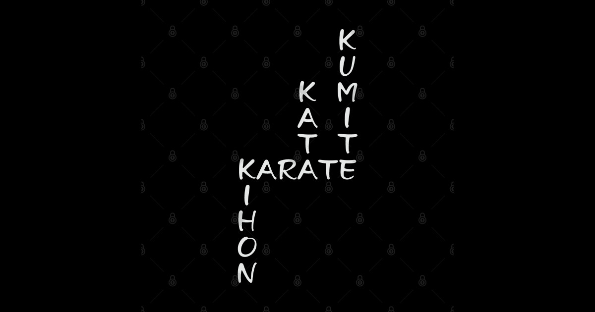 Kihon Kata Kumite Karate Crossword (White Font) Karate Sticker