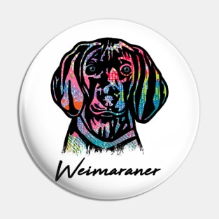 Weimaraner Dog - Tie Dye Color Pin