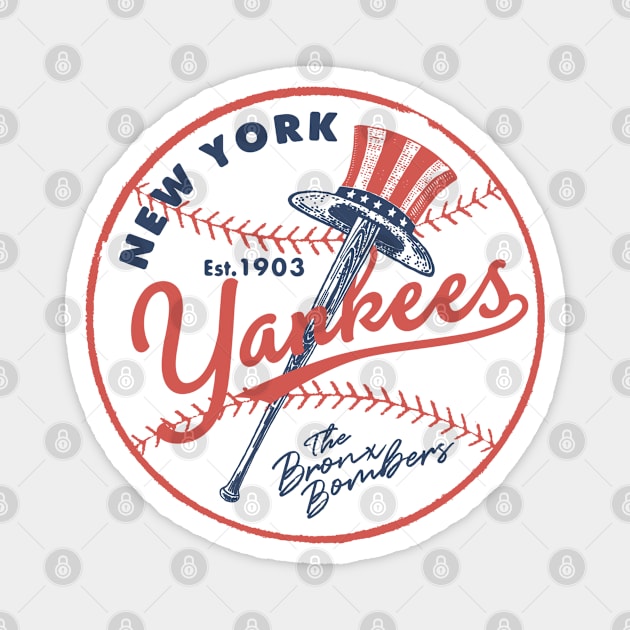 New York Yankees Top Hat 3 by Buck Tee Magnet by Buck Tee