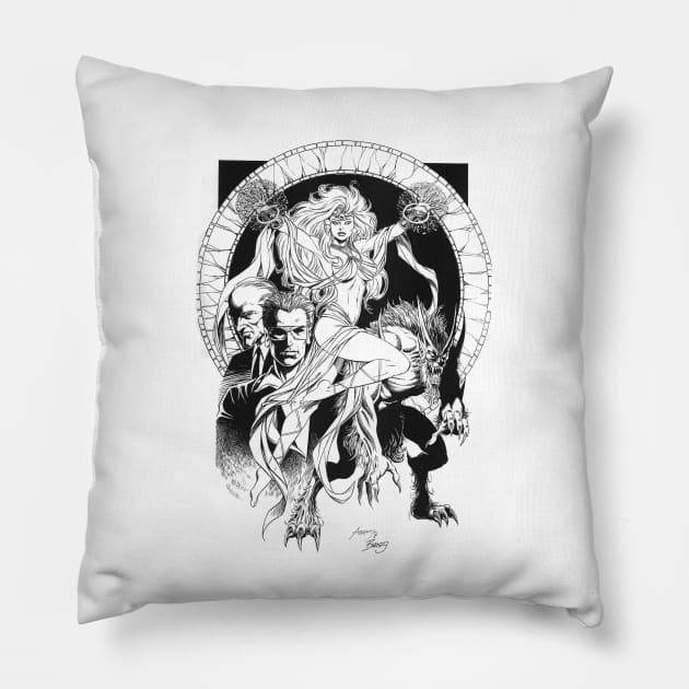 Heroes and Villains Pillow by Paul_Abrams