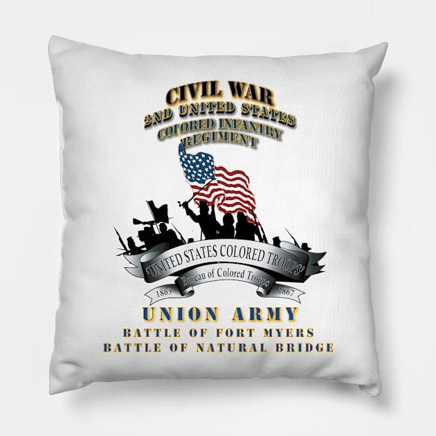 Civil War - 2nd United States Colored Infantry Regiment with USCT Bureau Banner - USA - Battle Pillow by twix123844