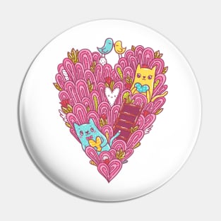 Valentine Cats Pin