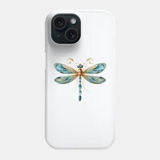 Aqua Blue Artistic and Fun Dragonfly Phone Case