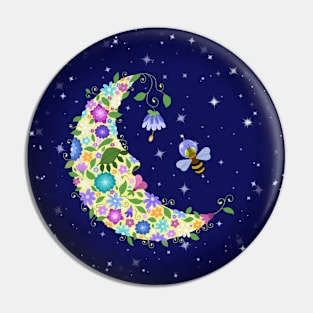 Flowery Moon and Cosmic Bee Pin