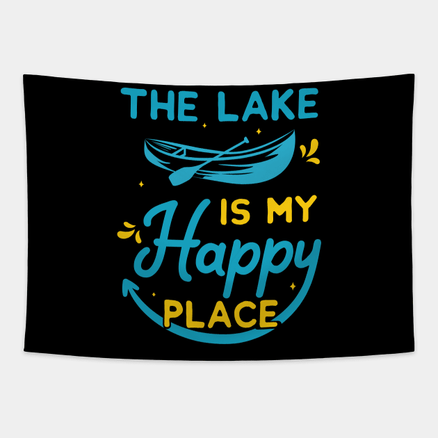 the lake is my happy place Tapestry by mezy