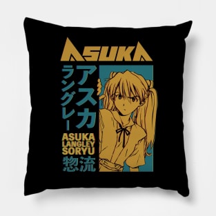 Asuka Langley Manga Girl Yellow Green Pillow