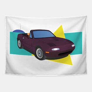 Miata in Merlot with an Extra 90s Vibe Tapestry