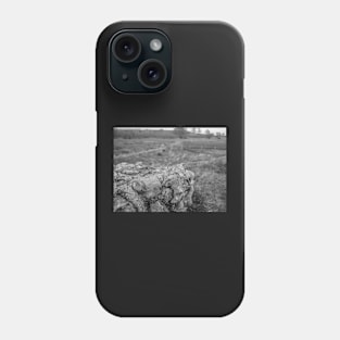 Ancient stone wall at a historical Roman camp in rural Norfolk, UK Phone Case