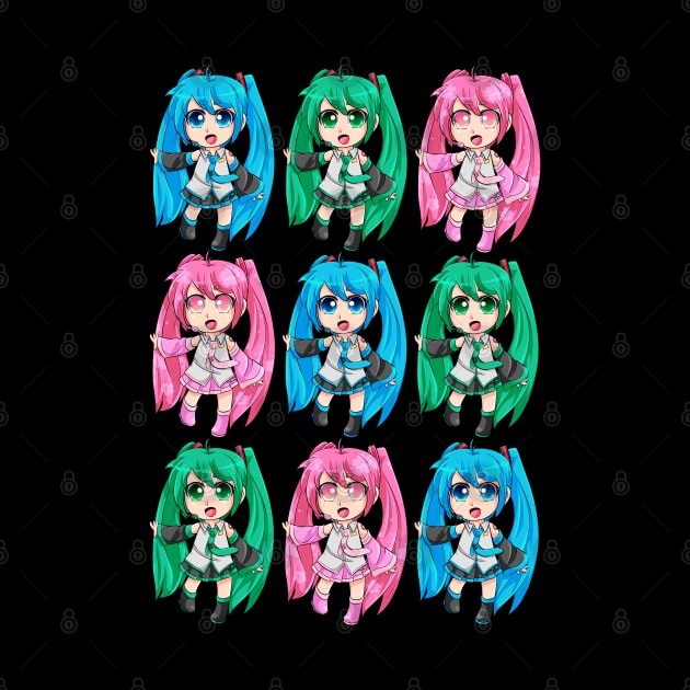 Hatsune Miku Chibis by piefanart