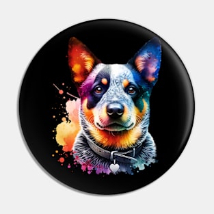 Watercolor Australian Cattle Dog Pin