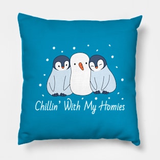 Penguins and snowman Pillow