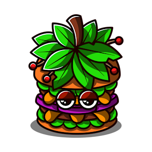 Cute and Interesting Jungle Burger Illustration. T-Shirt