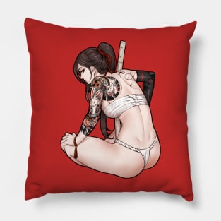 samurai cyborg usagi tatto Pillow