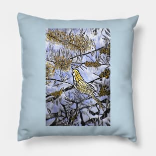 Morning Song in Blue/Yellow Pillow