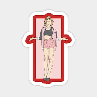 Idol In Pink Outfit Magnet