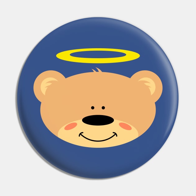 Teddy bear with holy Halo Pin by schlag.art